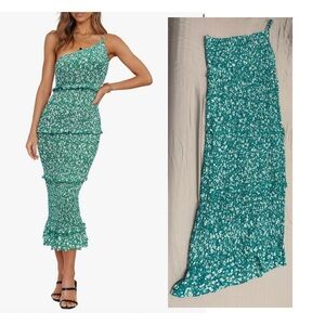 Green Floral Women's Dress